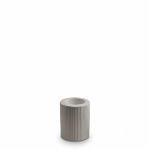Ribbed Infinity Candle Holder (M) Light Grey