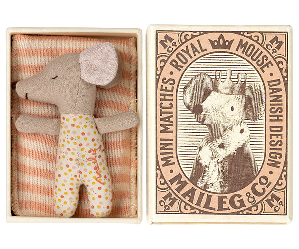 Sleepy Wakey Baby Mouse in Matchbox Rose