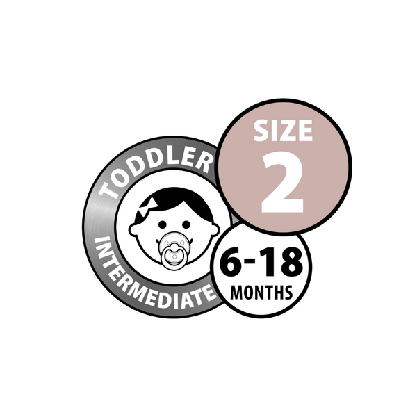 Pair of BIBS Size 2 white baby dummies in a 2-pack, featuring natural silicone teats and ergonomic shape from BIBS brand.