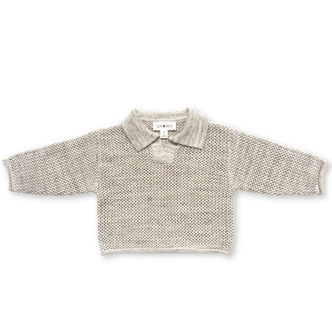 Open-Knit Collar Pull Over Wheat