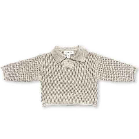 Open-Knit Collar Pull Over Wheat