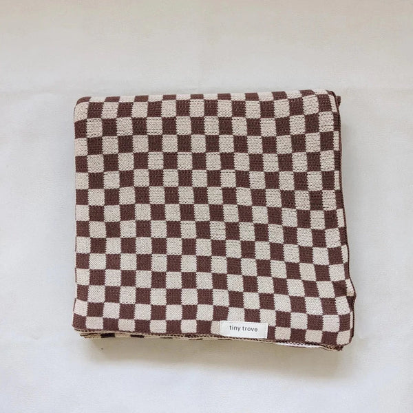 Revie Checkerboard Knit Blanket Cocoa