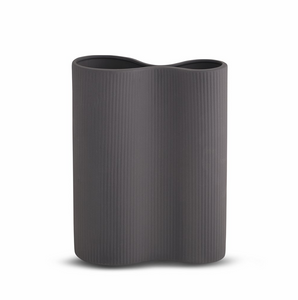 Ribbed Infinity Vase (M) Charcoal