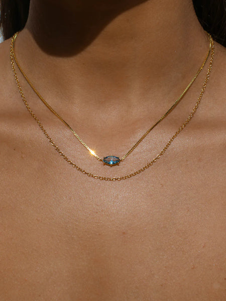 Birthstone Necklace March Aquamarine