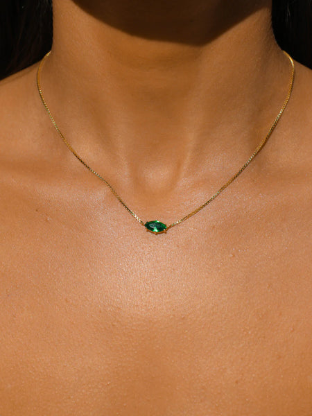 Birthstone Necklace May Emerald
