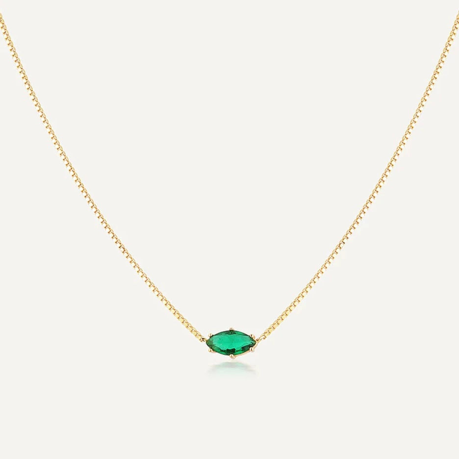 Birthstone Necklace May Emerald