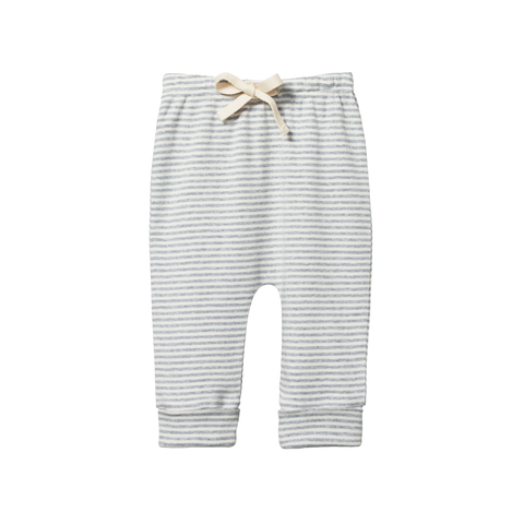 Cotton Drawstring Pants Grey Marl Stripe