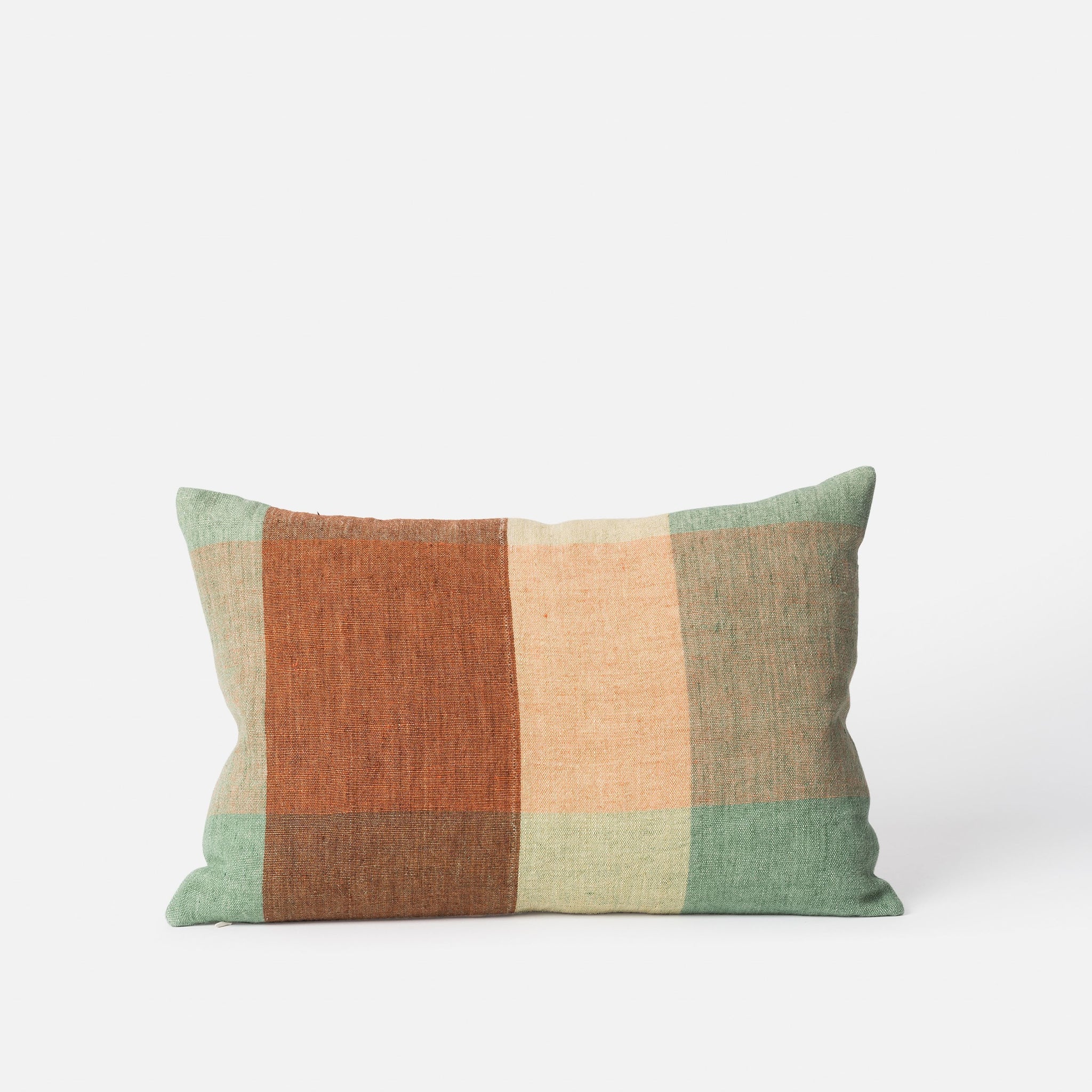 Clyde Handwoven Linen Cushion Pea/Multi